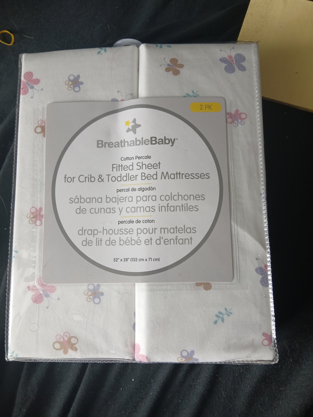 BreathableBaby Fitted Crib Sheet - Pastel Butterfly Print